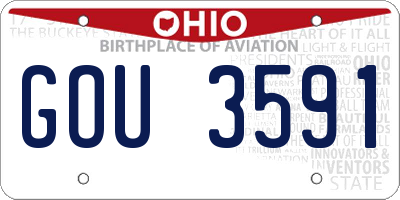 OH license plate GOU3591