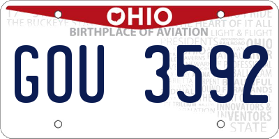 OH license plate GOU3592