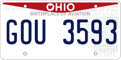 OH license plate GOU3593