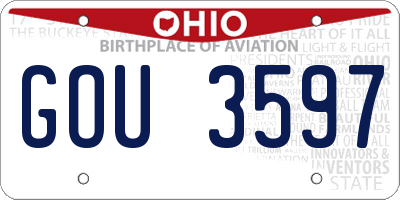 OH license plate GOU3597