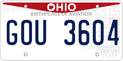 OH license plate GOU3604