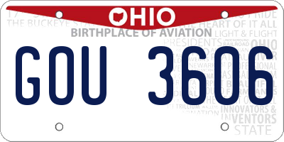 OH license plate GOU3606