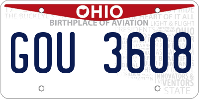 OH license plate GOU3608