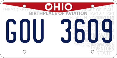 OH license plate GOU3609