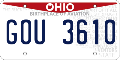 OH license plate GOU3610