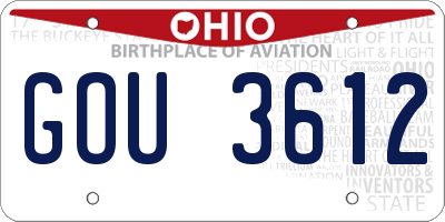OH license plate GOU3612