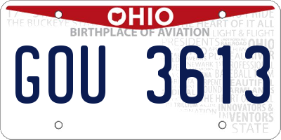 OH license plate GOU3613