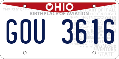 OH license plate GOU3616