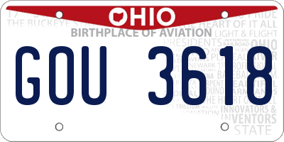 OH license plate GOU3618