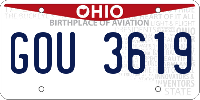 OH license plate GOU3619