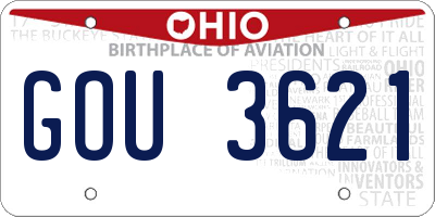 OH license plate GOU3621