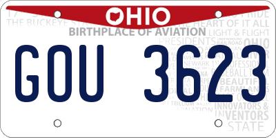 OH license plate GOU3623
