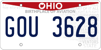 OH license plate GOU3628