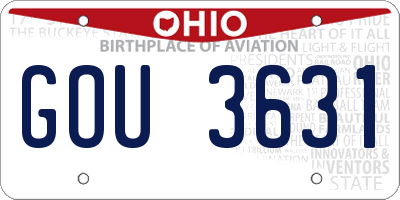 OH license plate GOU3631