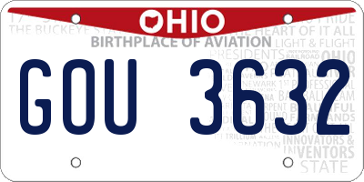 OH license plate GOU3632