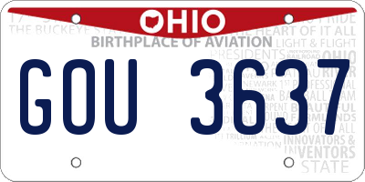 OH license plate GOU3637