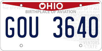 OH license plate GOU3640