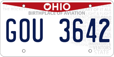 OH license plate GOU3642
