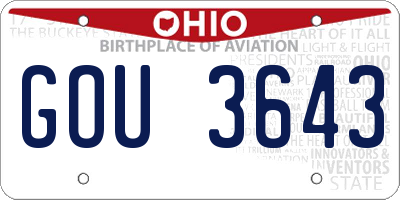 OH license plate GOU3643