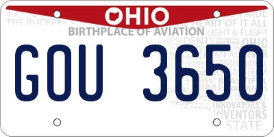 OH license plate GOU3650