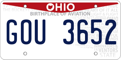 OH license plate GOU3652