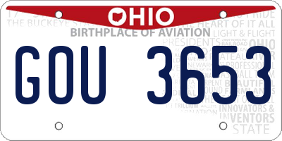 OH license plate GOU3653