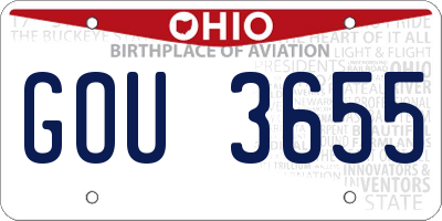 OH license plate GOU3655