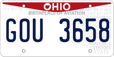 OH license plate GOU3658