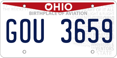OH license plate GOU3659