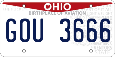 OH license plate GOU3666