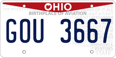 OH license plate GOU3667