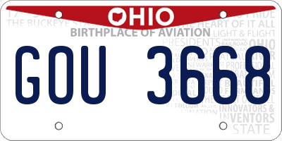 OH license plate GOU3668