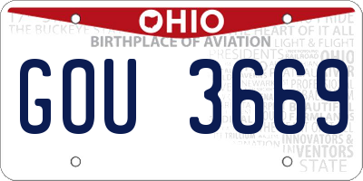 OH license plate GOU3669