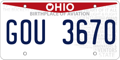 OH license plate GOU3670