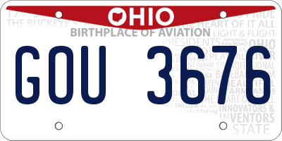 OH license plate GOU3676