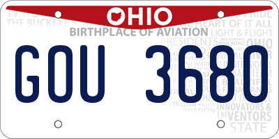 OH license plate GOU3680