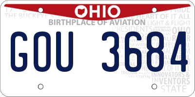 OH license plate GOU3684