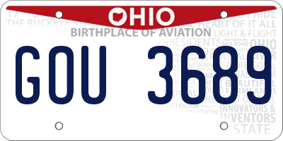 OH license plate GOU3689