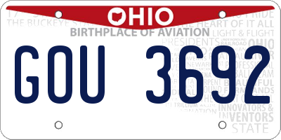 OH license plate GOU3692