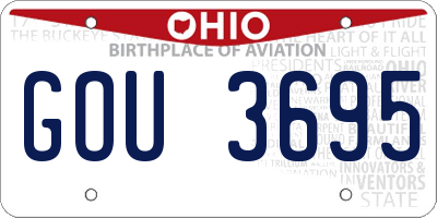 OH license plate GOU3695