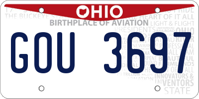 OH license plate GOU3697