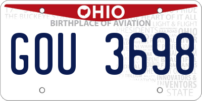 OH license plate GOU3698