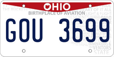 OH license plate GOU3699