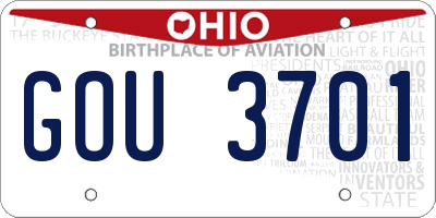 OH license plate GOU3701