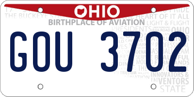 OH license plate GOU3702
