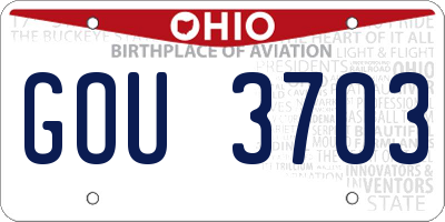 OH license plate GOU3703