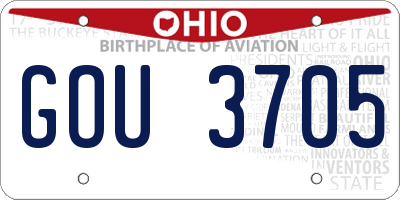 OH license plate GOU3705