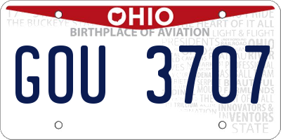 OH license plate GOU3707