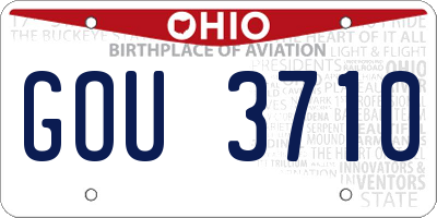 OH license plate GOU3710