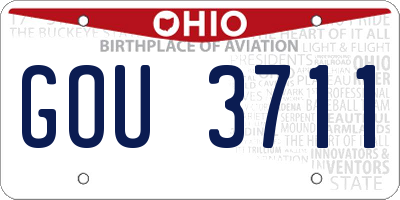 OH license plate GOU3711